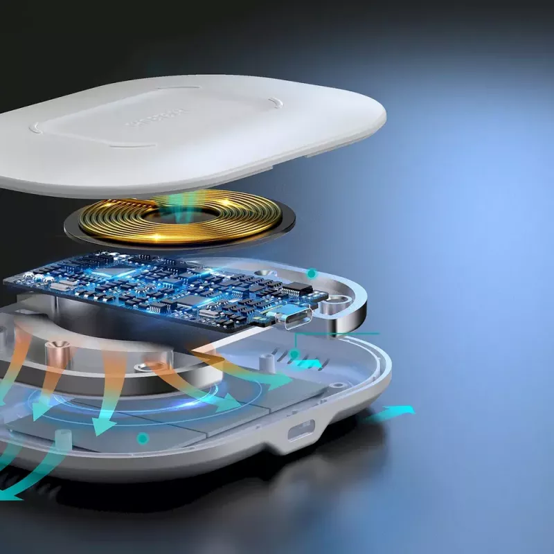 Wireless charging pad CHOETECH T550-F-v2 15W White — Qi-compatible 15W fast wireless charger