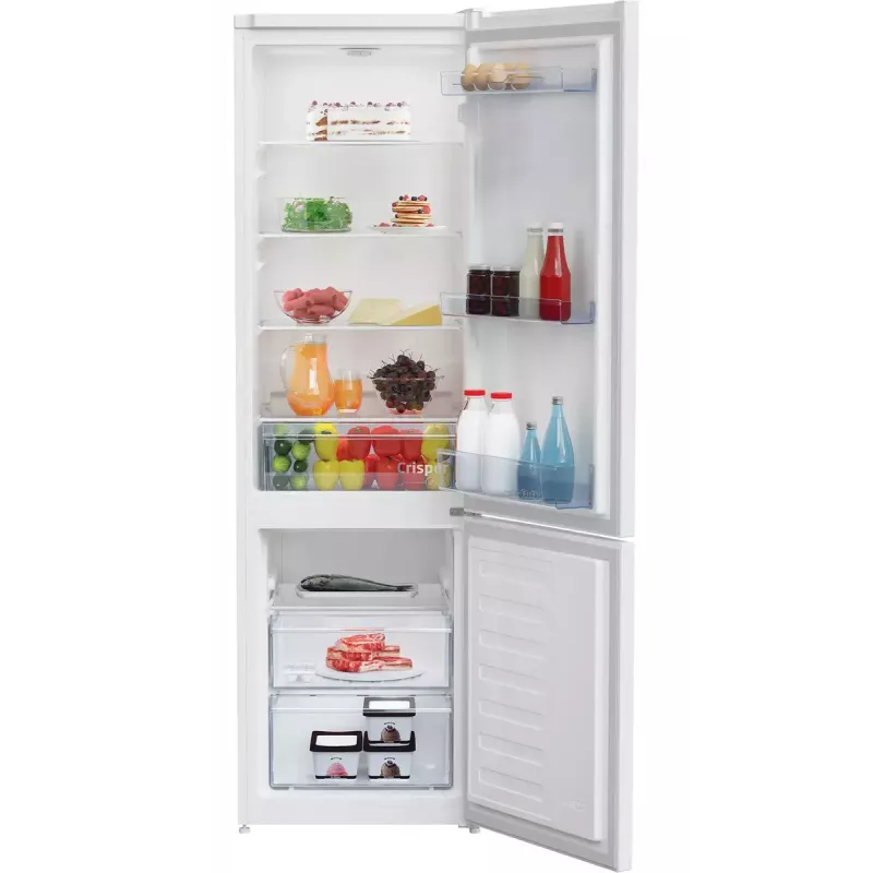 Freestanding fridge BEKO RCSA300K40WN, 291 L total (204 L fridge, 87 L freezer), E class, reversible door, LED, 181.3 cm, white