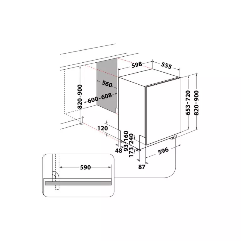 Whirlpool MaxiSpace W8I HT58 T Fully built-in 14 place settings