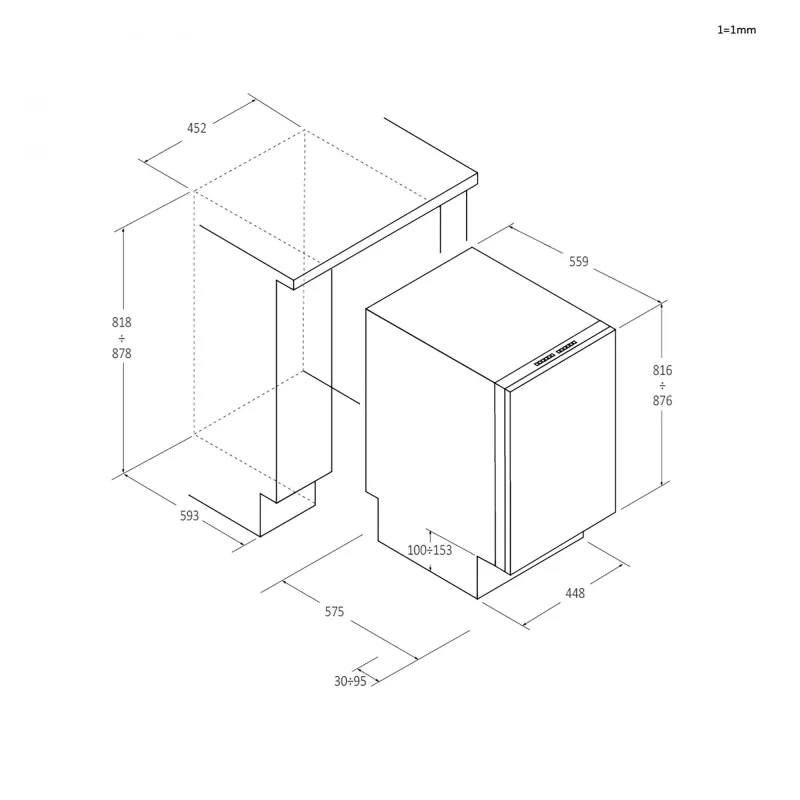 Candy Brava CDIH 2T1047 Fully built-in 10 place settings