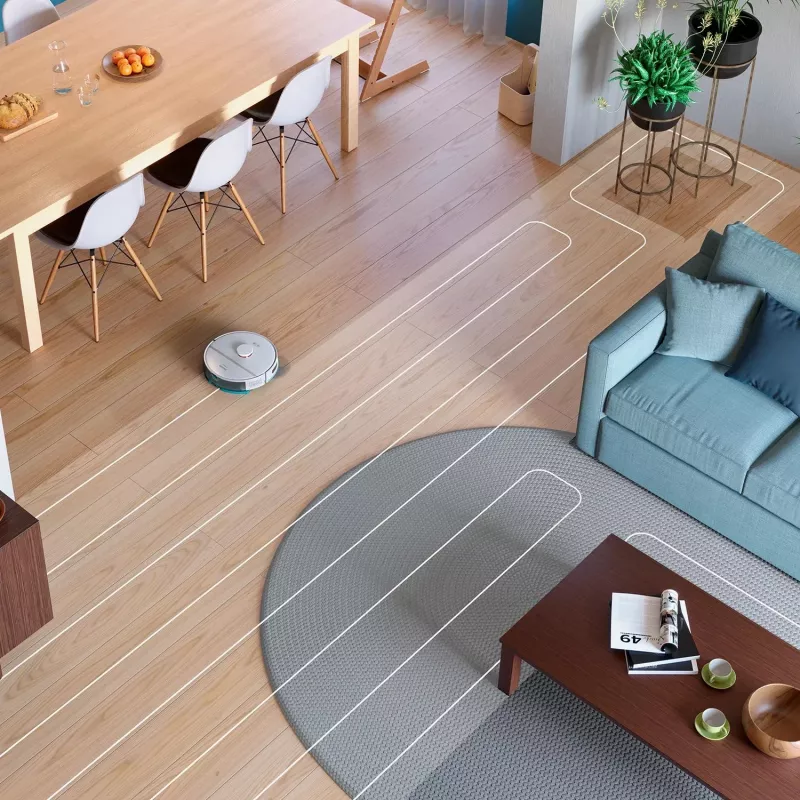 Robot vacuum Philips XU2100/20 — round LDS navigation, 2700 Pa suction, 130 min runtime, self-emptying base, 3 L base dust bag, 0.38 L dust bin, Li-Ion 2600 mAh
