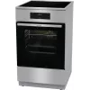 Gorenje 740742 cooker Freestanding cooker Electric Zone induction hob Black, Stainless steel