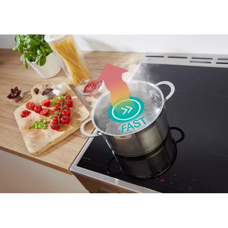 Gorenje 740742 cooker Freestanding cooker Electric Zone induction hob Black, Stainless steel