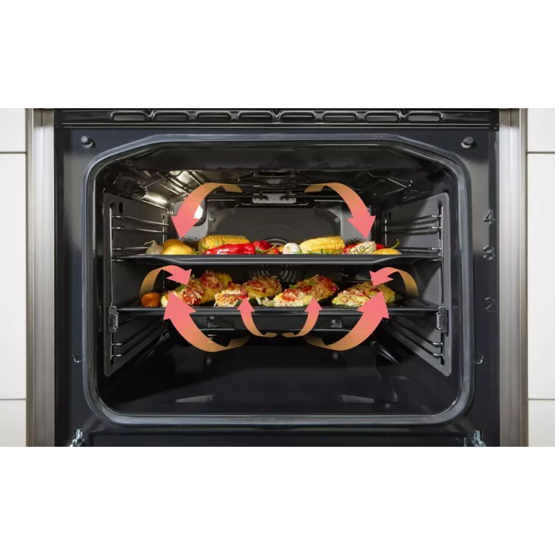 Gorenje 740742 cooker Freestanding cooker Electric Zone induction hob Black, Stainless steel