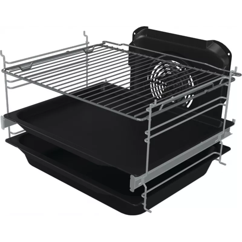 Gorenje 740742 cooker Freestanding cooker Electric Zone induction hob Black, Stainless steel