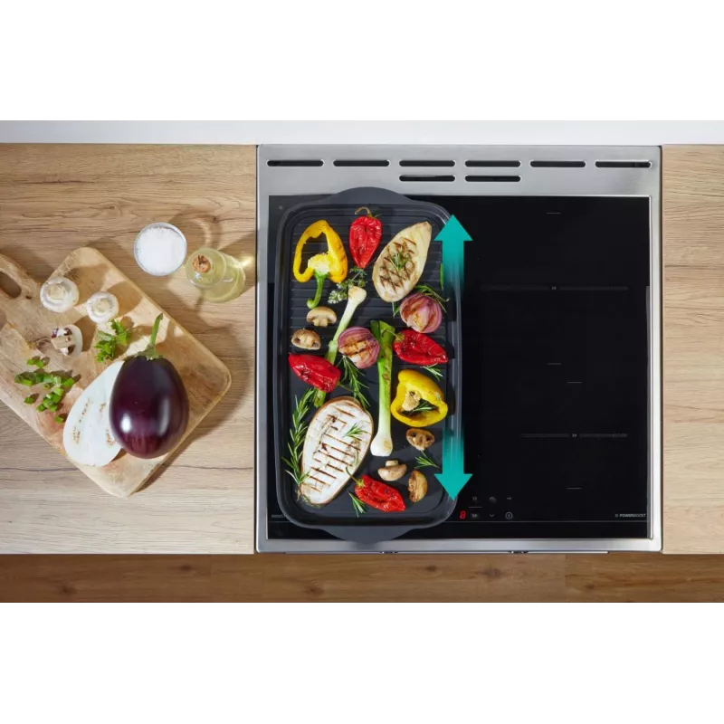 Gorenje 740742 cooker Freestanding cooker Electric Zone induction hob Black, Stainless steel