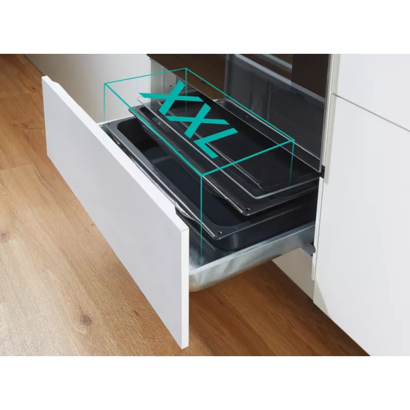 Gorenje 740742 cooker Freestanding cooker Electric Zone induction hob Black, Stainless steel