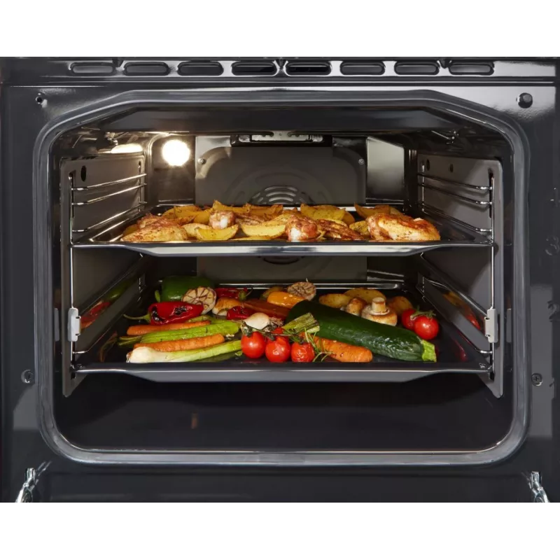 Gorenje 740742 cooker Freestanding cooker Electric Zone induction hob Black, Stainless steel
