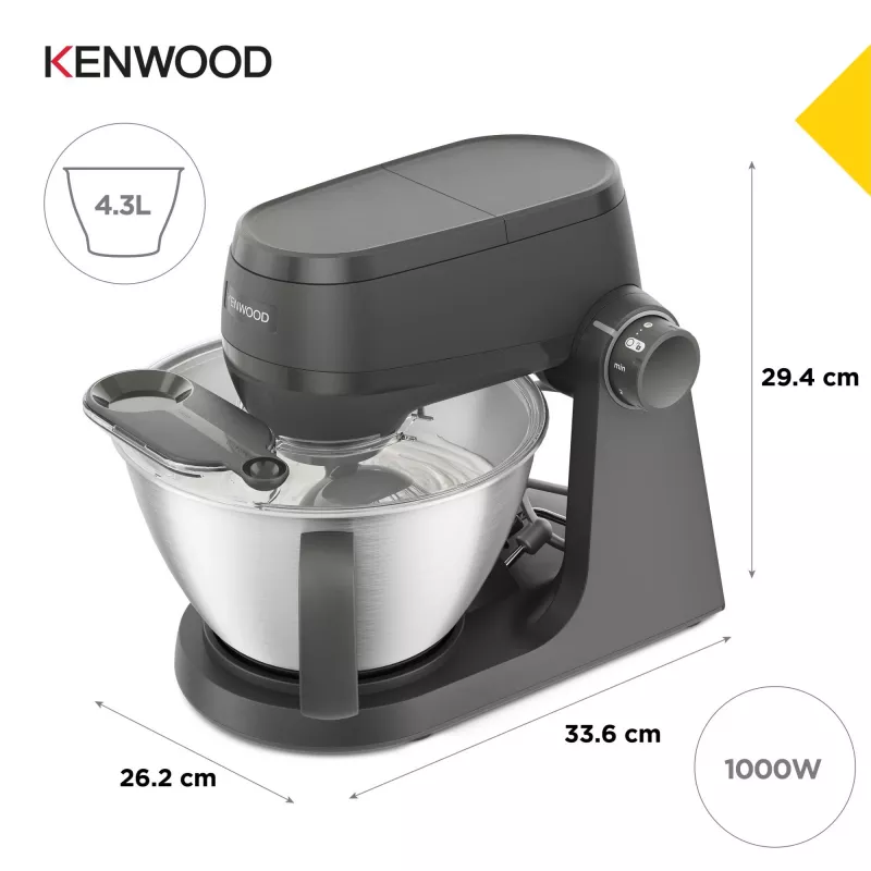 Food processor Kenwood KHC30.070GY — 1000 W, 4.3 L stainless steel bowl, rotary control, grey