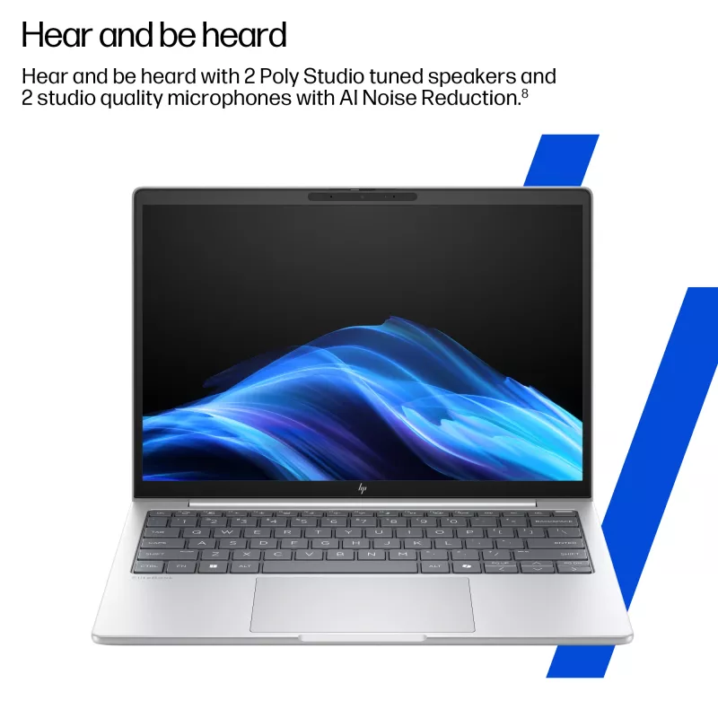HP EliteBook 8 G1i AI Intel Core Ultra 5 225U Laptop 35.6 cm (14 inch) WUXGA 32 GB DDR5-SDRAM 512 GB SSD Wi-Fi 7 (802.11be) Windows 11 Pro AI PC Silver
