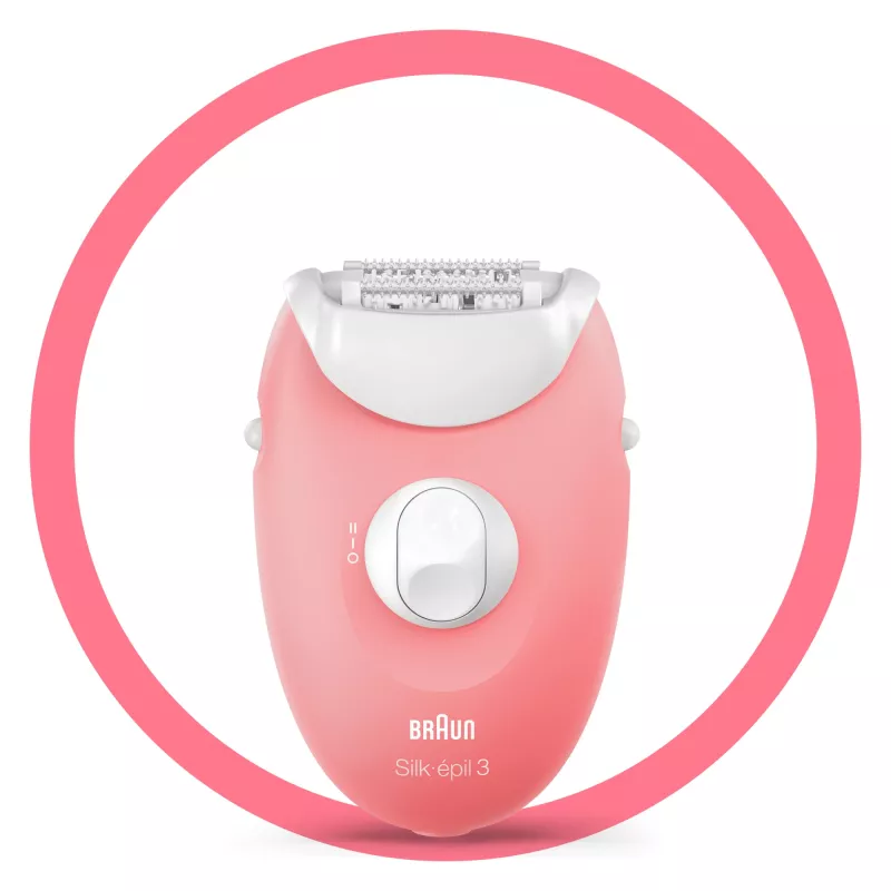 Braun Silk-épil 3 3-176 epilator with 3 extras, Rose, White, 20 tweezers, Shaving, AC, 100 - 240 V, 50 - 60 Hz