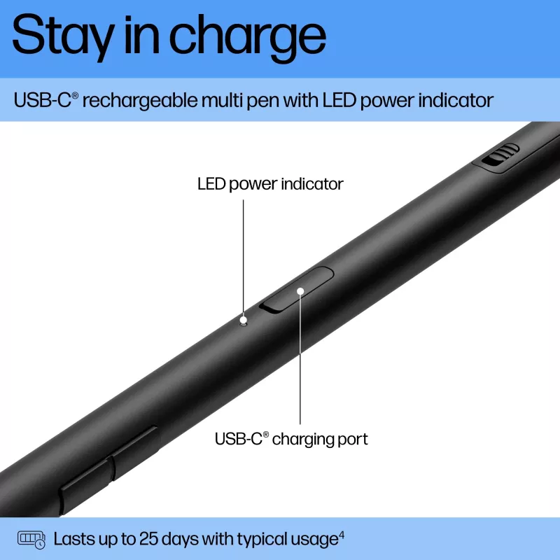 HP 700 Rechargeable Multi Pen Universal Device Compatibility Black