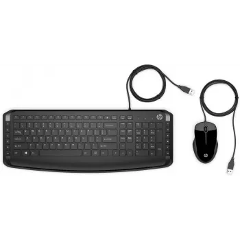 HP Pavilion Keyboard and Mouse 200, Wired, USB, Mechanical, QWERTY, Black, Mouse included