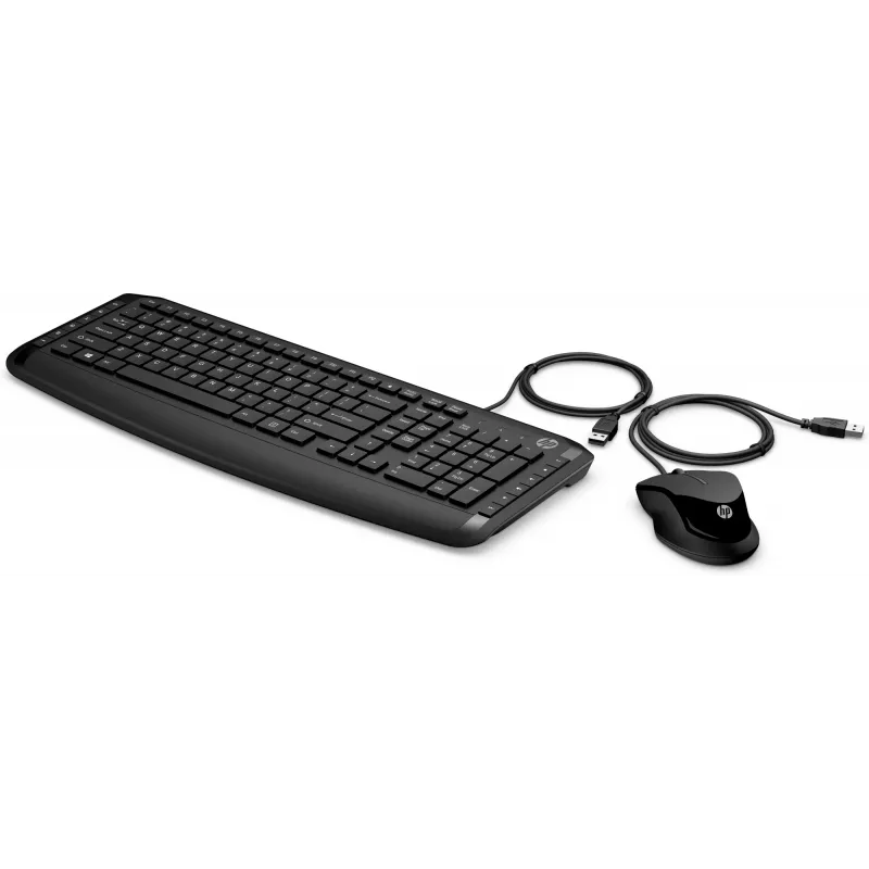 HP Pavilion Keyboard and Mouse 200, Wired, USB, Mechanical, QWERTY, Black, Mouse included