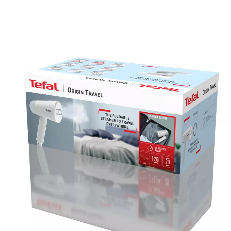 Tefal Origin Travel DT1020 Handheld garment steamer 0.07 L 1200 W Grey, White