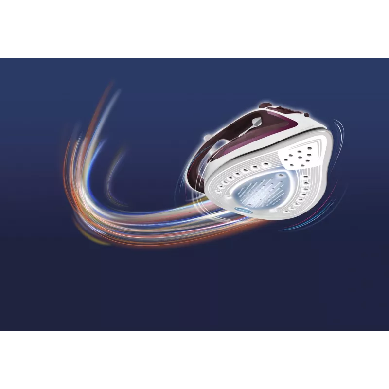 Tefal EasyGliss Plus FV5714 iron Dry & Steam iron Durilium soleplate 2400 W Bordeaux, White