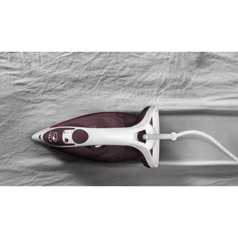 Tefal EasyGliss Plus FV5714 iron Dry & Steam iron Durilium soleplate 2400 W Bordeaux, White