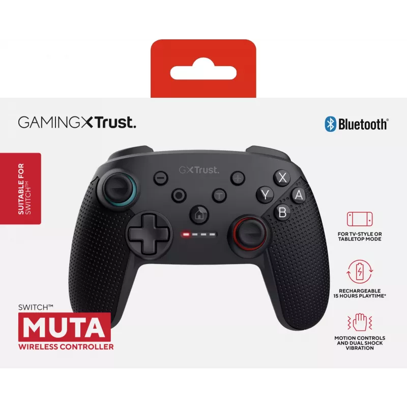 Trust GXT 1246 MUTA Black Bluetooth Gamepad Analogue / Digital Nintendo Switch, Nintendo Switch Lite, Nintendo Switch OLED