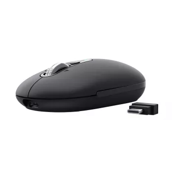 Mouse TRUST Seron Slim Multi — ambidextrous office mouse, optical 3200 DPI, RF Wireless + Bluetooth, 7 buttons, black
