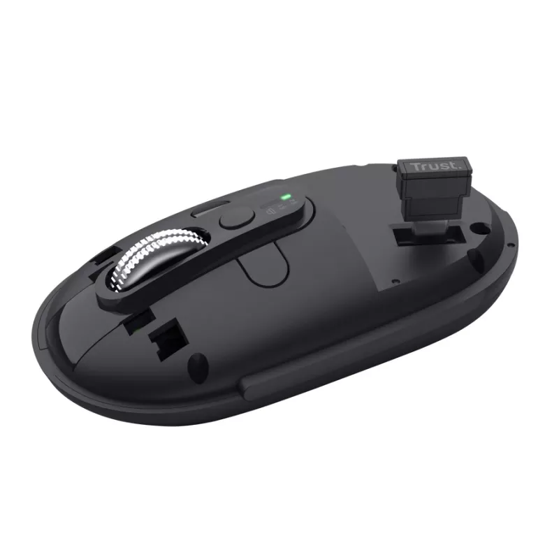 Mouse TRUST Seron Slim Multi — ambidextrous office mouse, optical 3200 DPI, RF Wireless + Bluetooth, 7 buttons, black