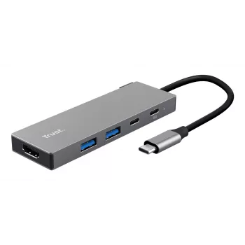 USB Type-C hub TRUST 26062 — HDMI + USB 3.2 Gen 1 Type-A & Type-C, Grey, 5 ports