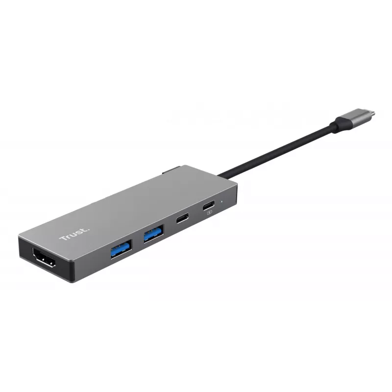 USB Type-C hub TRUST 26062 — HDMI + USB 3.2 Gen 1 Type-A & Type-C, Grey, 5 ports
