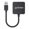 Manhattan USB-A 4-Port Hub, 4x USB-A Ports, 5 Gbps (USB 3.2 Gen1 aka USB 3.0), USB powered (no external power supply required). Fast charging: 1 port up to 0.9 A; charging on 4 ports requires external power supply (not included), Equivalent to ST4300MINU3B