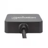 Manhattan USB-A 4-Port Hub, 4x USB-A Ports, 5 Gbps (USB 3.2 Gen1 aka USB 3.0), USB powered (no external power supply required). Fast charging: 1 port up to 0.9 A; charging on 4 ports requires external power supply (not included), Equivalent to ST4300MINU3B