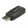 Manhattan USB-A Sound Adapter, USB-A to 3.5mm Mic-in and Audio-Out ports, 480 Mbps (USB 2.0), supports 3D and virtual 5.1 surround sound, Hi-Speed USB, Black, Three Year Warranty