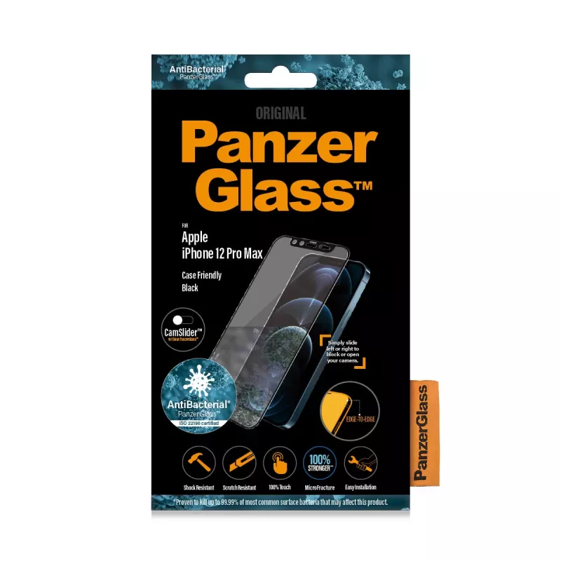 PanzerGlass ® CamSlider® Screen Protector iPhone 12 Pro Max | Edge-to-Edge
