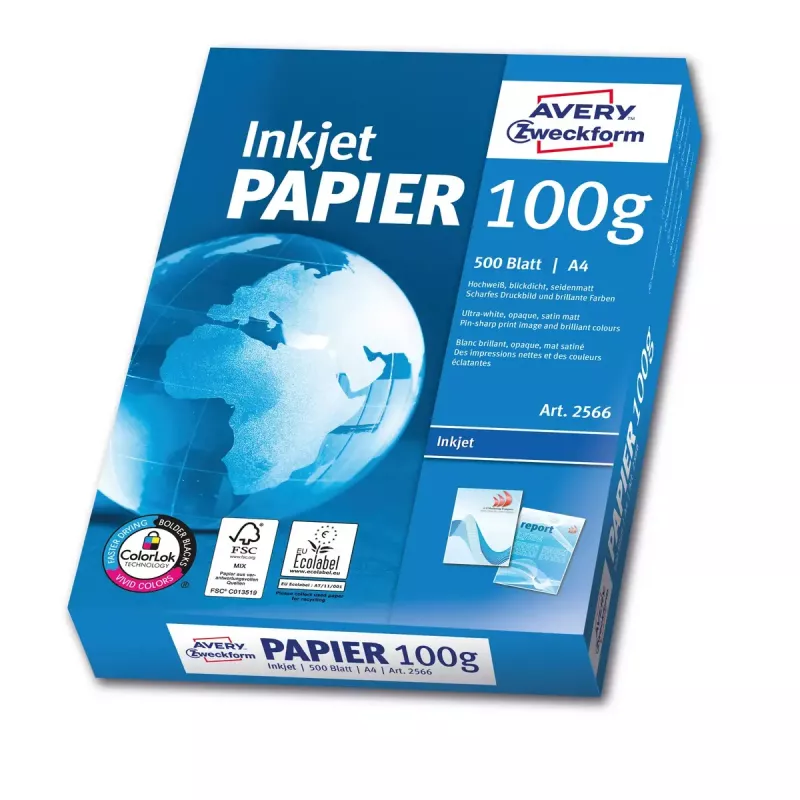 Printing Paper A4 Avery Bright White Inkjet 500 Sheets