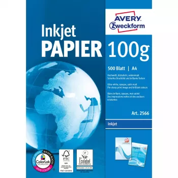 Printing Paper A4 Avery Bright White Inkjet 500 Sheets