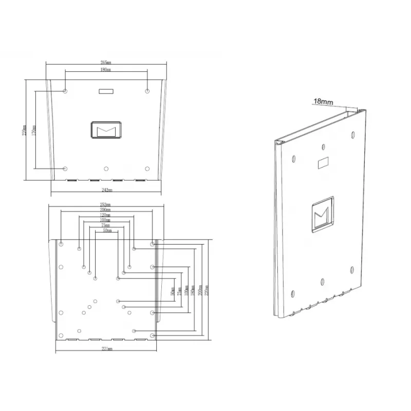 Multibrackets M VESA Wallmount III Black 75 100 200x100 200x200 30kg