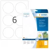 Removable labels HERMA A4 Ø 85 mm round white 150 pcs
