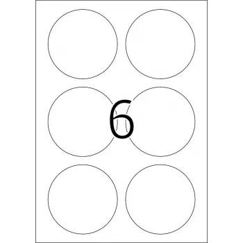 Removable labels HERMA A4 Ø 85 mm round white 150 pcs