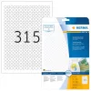 Self-adhesive labels HERMA Removable A4 Ø 10 mm round white
