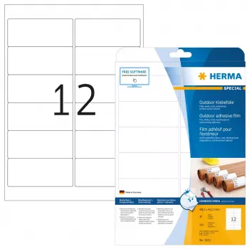 Self-adhesive printer label HERMA Labels A4 outdoor film 99.1x42.3 mm