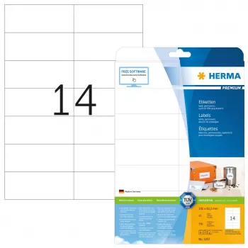Self-adhesive printer label HERMA Premium A4 105x42.3 mm 350 pcs