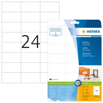Self-adhesive printer label HERMA Labels Premium A4 70x37 mm