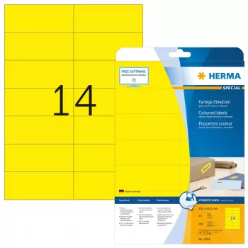 Self-adhesive labels HERMA 5058 yellow 105x42.3 mm 280 pcs