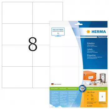 Self-adhesive label HERMA 8645 Rectangle Permanent White