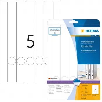 File labels HERMA A4 34x297 mm white paper matt opaque 125 pcs