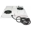Intellinet 2-Fan Ventilation Unit for 19 inch Racks, Roof Mount, with Thermostat, Grey