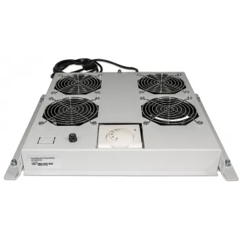 Intellinet 4-Fan Ventilation Unit for 19 inch Racks, Roof Mount, with Thermostat, Grey