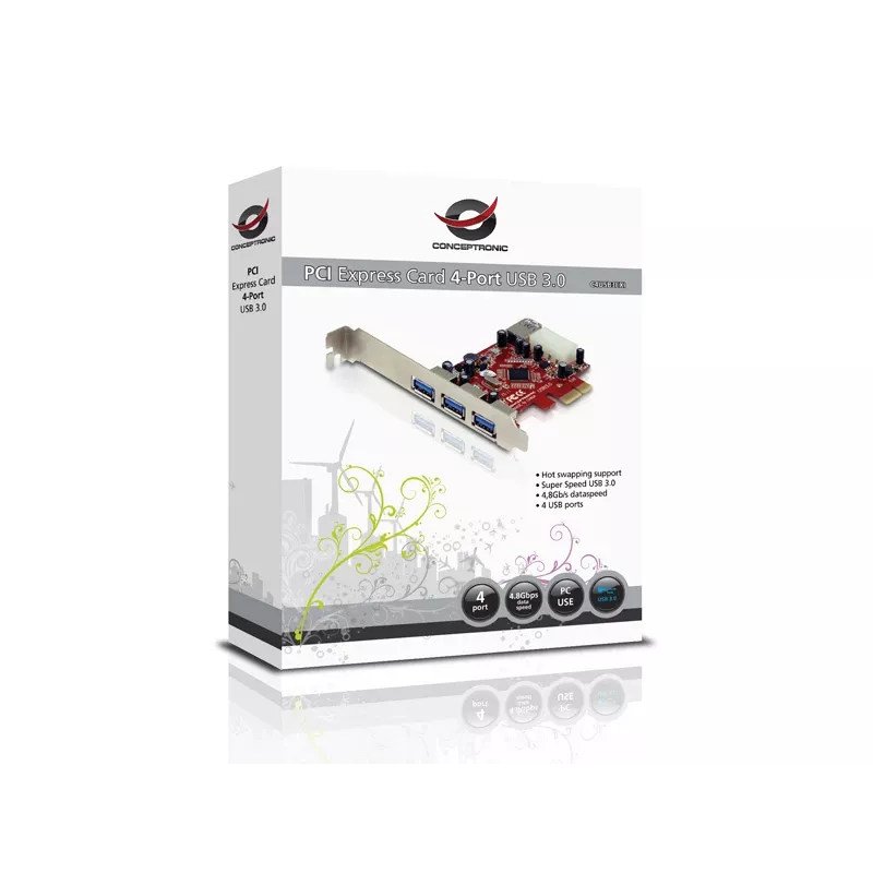 PCI Express Card Conceptronic C4USB3EXI 4-Port USB 3.0