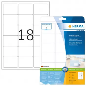 Address labels Premium HERMA A4 63.5x46.6 mm 450 pcs