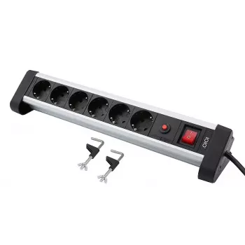 Power Extension Olympia SL 2625 S 1.5m 6 AC Outlets Indoor Black Silver