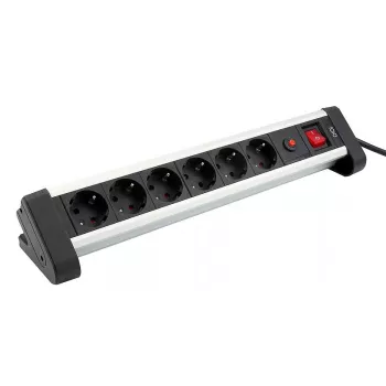 Power Extension Olympia SL 2625 S 1.5m 6 AC Outlets Indoor Black Silver