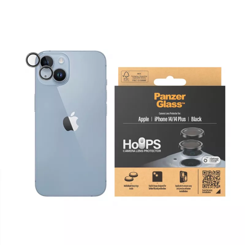 PanzerGlass ® Hoops® Camera Lens Protector Black iPhone 14 | 14 Plus
