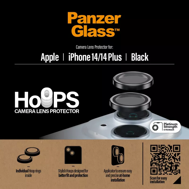 PanzerGlass ® Hoops® Camera Lens Protector Black iPhone 14 | 14 Plus
